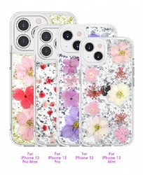 Glue dropping real flower phonecase